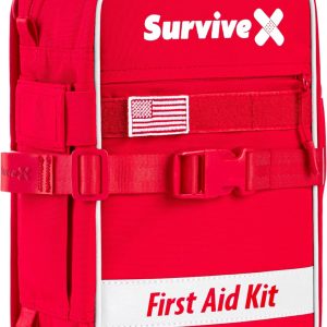 SurviveX Large First Aid Kit, Emergency Kit for 3-4 People